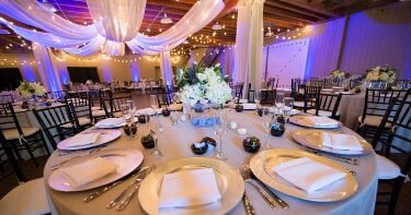 Table setting at wedding reception
