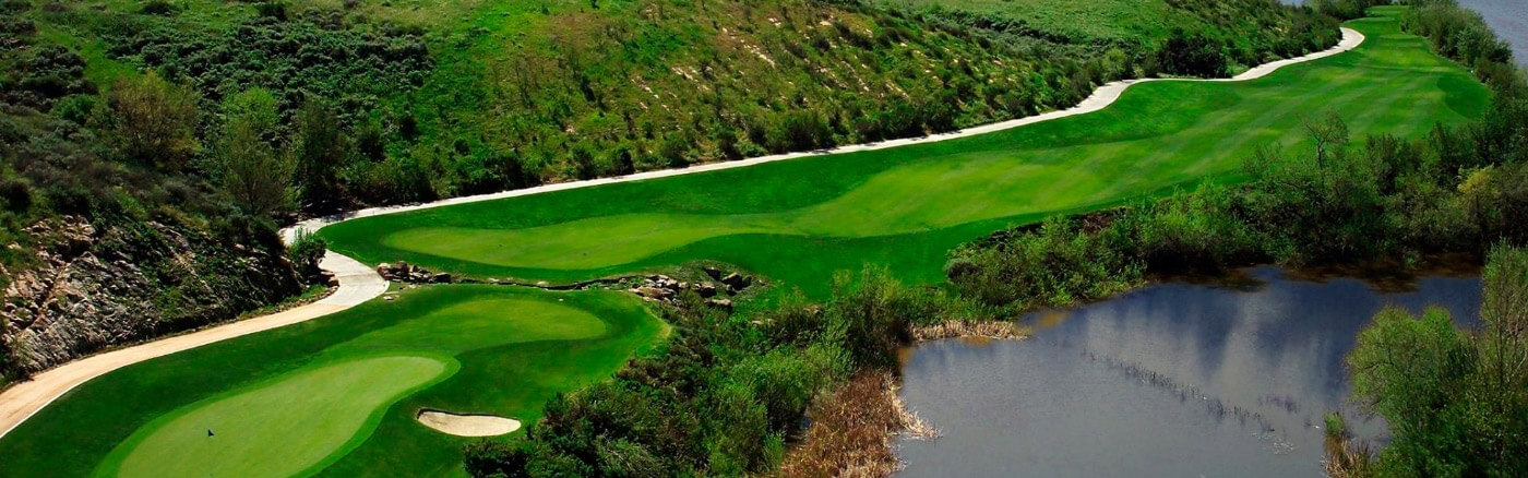 Aerial view of the golf course at Strawberry Farms